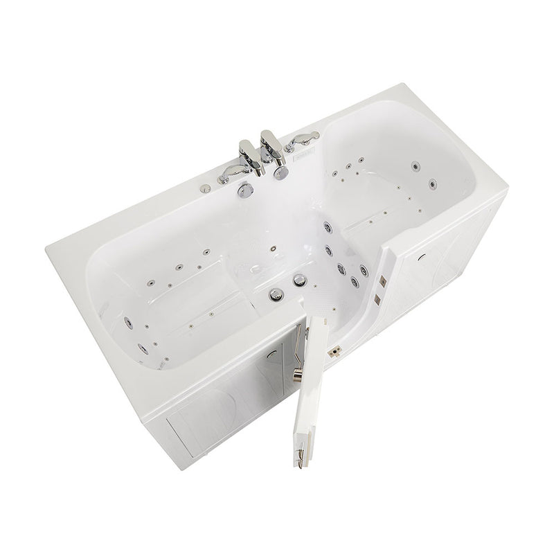 Ella Big4Two 36"x80" Hydro + Air Massage w/ Independent Foot Massage Acrylic Two Seat Walk-In-Bathtub, Left Outswing Door, Heated Seats, 2x2 Piece Fast Fill Faucet, 2" Dual Drain 5