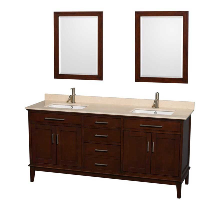 Wyndham Collection Hatton 72" Double Bathroom Vanity - Dark Chestnut WC-1616-72-DBL-VAN-CDK 2