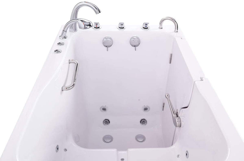 Ellas Bubbles S-Class 36"x55" Acrylic Walk In Tub Air + Hydro Massage, Fast Fill 3/4" Faucet, 2" Drain Right,White,AS3655DR5P 9