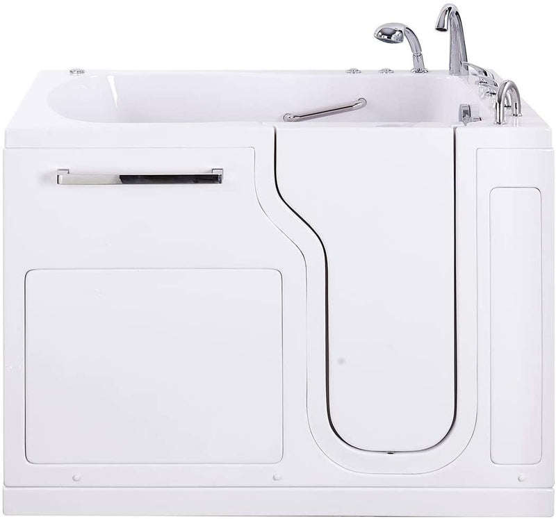 Ellas Bubbles S-Class 36"x55" Acrylic Walk In Tub Air + Hydro Massage, Fast Fill 3/4" Faucet, 2" Drain Right,White,AS3655DR5P 4