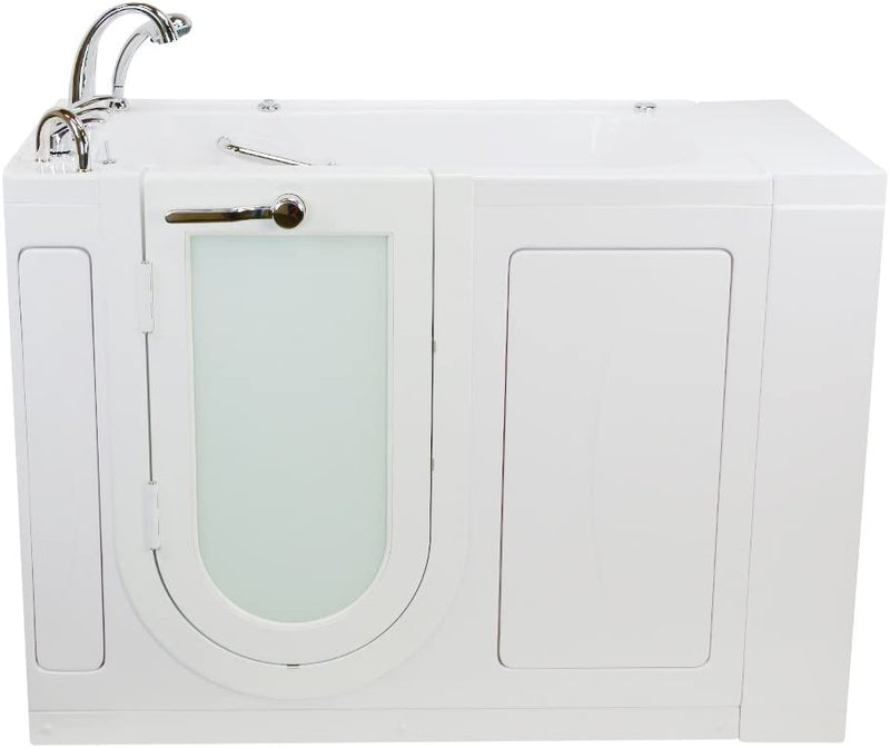 Ella's Bubbles OA3252DH-HB-L Monaco Air and Hydro Massage Acrylic Walk-In Bathtub with Heated Seat, Left Outward Swing Door, Ella 5pc. Fast-Fill Faucet Set, Dual 2" Drains, 32" x 52" x 43", White 7