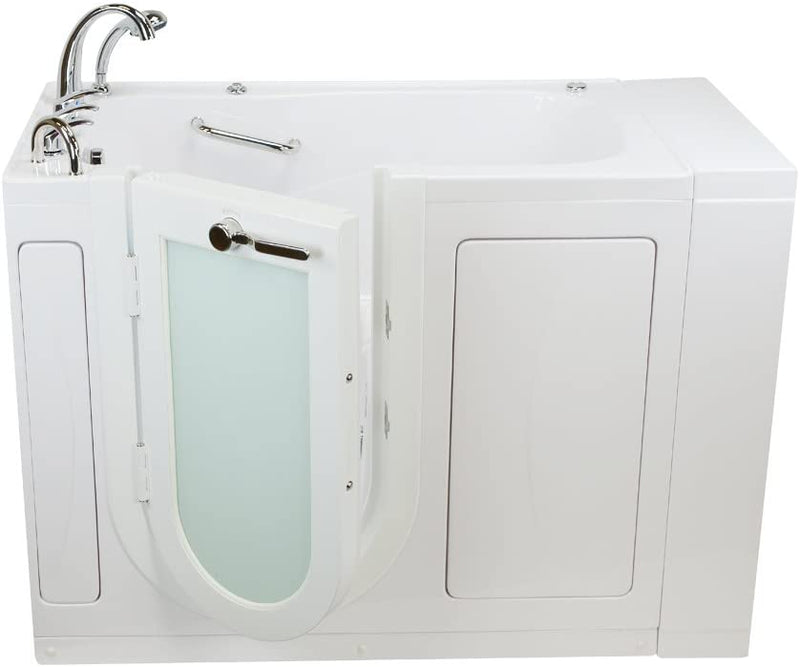 Ella's Bubbles OA3052HH-HB-L Capri Hydro Massage Acrylic Walk-In Bathtub, Left Outswing Door, Ella 5pc. Fast-Fill Faucet, Heated Seat, Dual 2" Drains, 30"x 52", White 10