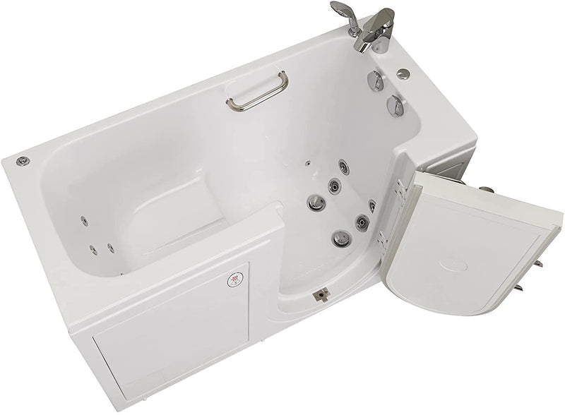 Ella's Bubbles OA2660HH-R Lounger Hydro Massage Acrylic Walk-In Bathtub with Heated Seat, Right Outward Swing Door, Thermostatic Faucet, Dual 2" Drains, 27" x 60" x 43", White 6