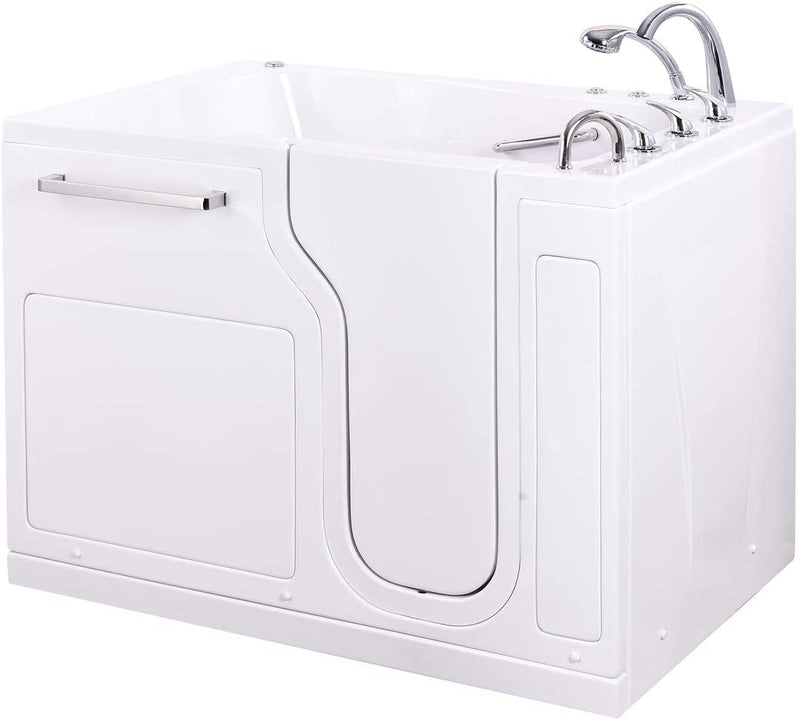 Ellas Bubbles S-Class 36"x55" Acrylic Walk In Tub Air + Hydro Massage, Fast Fill 3/4" Faucet, 2" Drain Right,White,AS3655DR5P 5