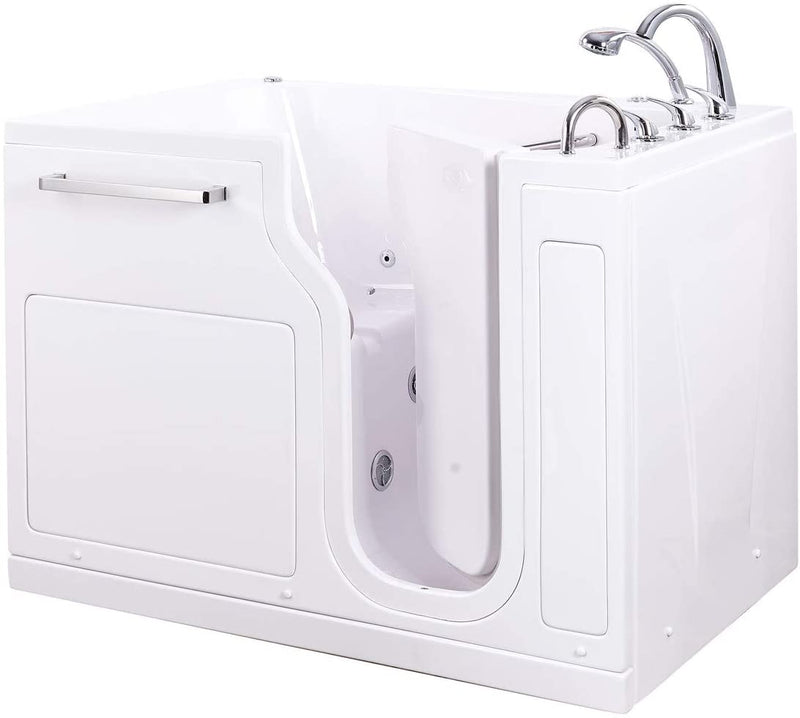 Ellas Bubbles S-Class 36"x55" Acrylic Walk In Tub Air + Hydro Massage, Fast Fill 3/4" Faucet, 2" Drain Right,White,AS3655DR5P 2