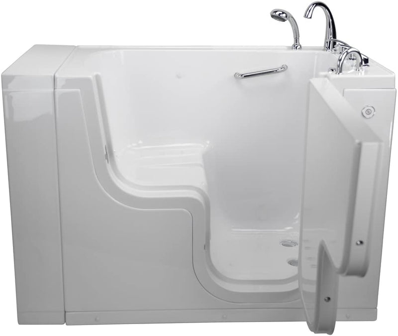 Ella's Bubbles OLA3252-R-hHB Transfer32 Soaking and Heated Seat Walk-In Bathtub with Right Outward Swing Door, Ella 5pc. Fast-Fill Faucet, Dual 2" Drains, White 2