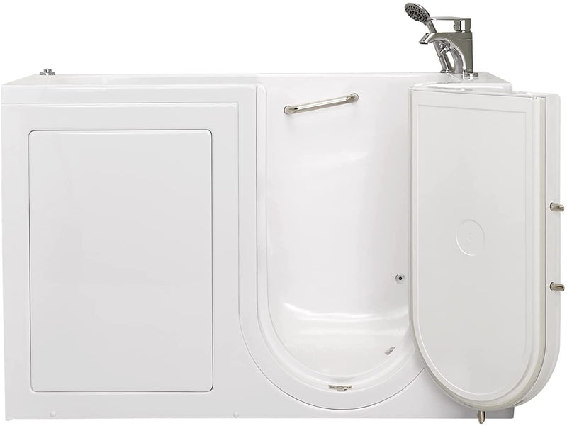 Ella's Bubbles OA2660H-R Lounger Hydro Massage Walk-In Bathtub with Right Outward Swing Door, Thermostatic Faucet, Dual 2" Drains, 27" x 60" x 43", White 9