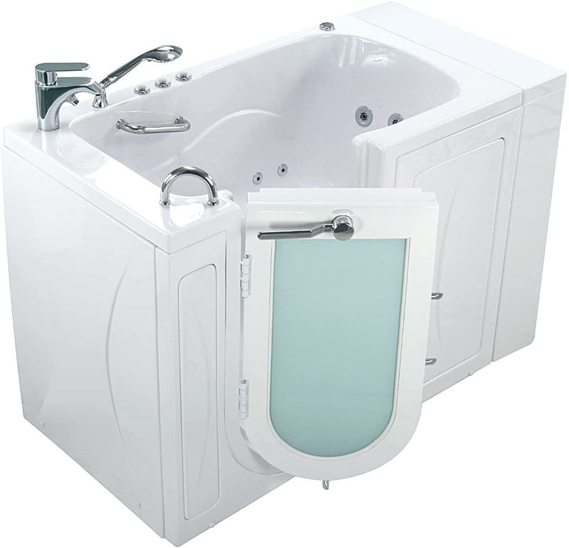 Capri Acrylic Hydro+Microbubble Massage Walk-In Tub, Outward Swing Door, Fast Fill Faucet, Left 2" Dual Drain