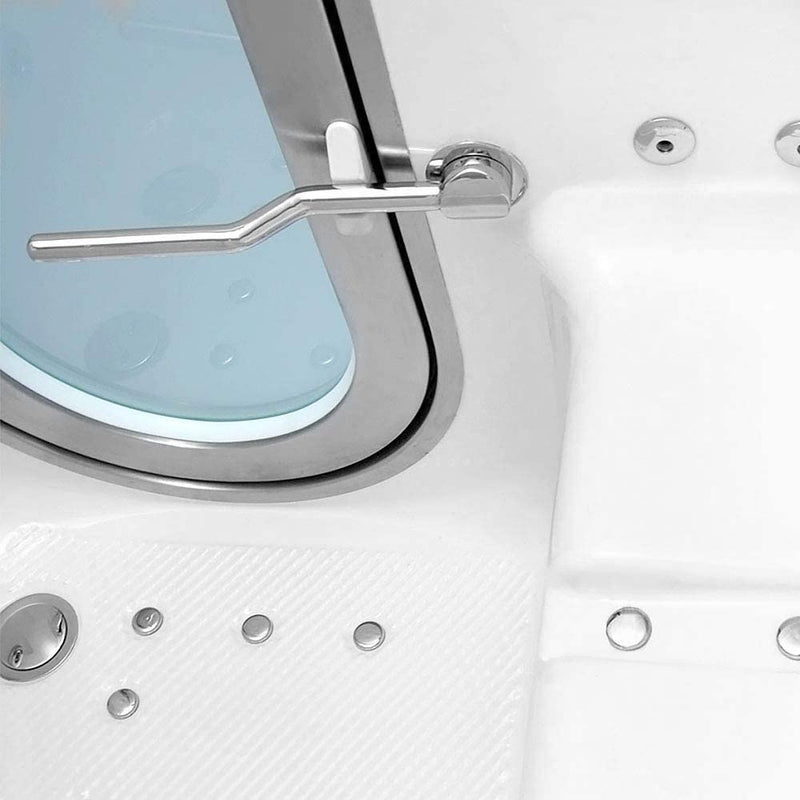 Ella's Bubbles H3108 Elite Hydro Massage Acrylic Walk-In Bathtub, Inward Swing Door, Thermostatic Control Faucet, White 3