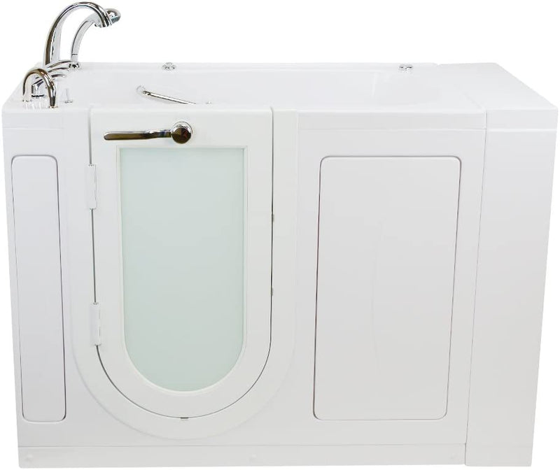 Ella's Bubbles OA3052HH-HB-L Capri Hydro Massage Acrylic Walk-In Bathtub, Left Outswing Door, Ella 5pc. Fast-Fill Faucet, Heated Seat, Dual 2" Drains, 30"x 52", White 8