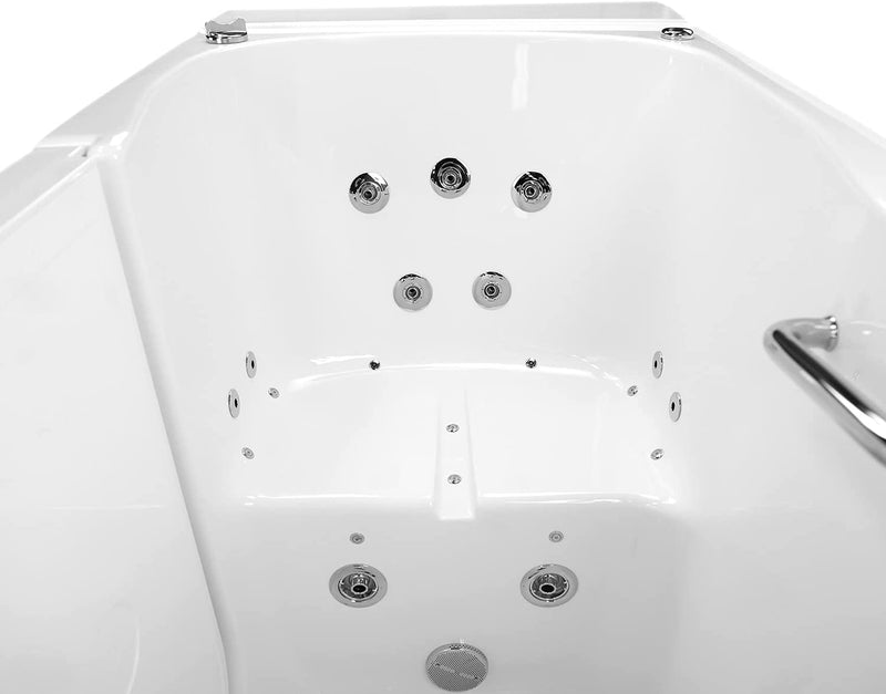 Capri Acrylic Hydro+Air Massage Walk-In Tub, Outward Swing Door, Fast Fill Faucet, Right 2" Dual Drain 4