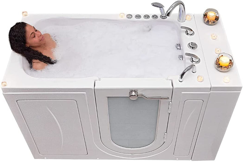 Ella's Bubbles OA3052D-R-D Capri Air and Hydro Massage Acrylic Walk-In Bathtub with Right Outward Swing Door, Digital Control, Thermostatic Faucet, Dual 2" Drains, 30"x52", White 5