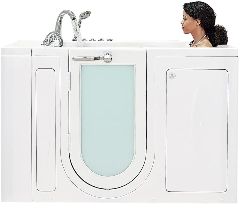 Ella's Bubbles OA3052DH-HB-L-D Capri Air and Hydro Massage Acrylic Walk-In Bathtubs, Outward Swing Door, Ella 5pc. Fast-Fill Faucet, Digital Control, Heated Seat, Left 2" Drain, 30"x 52", White 11