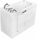 Ella's Bubbles OLA3060HM-L-HB Transfer 60 Hydro Massage and Microbubble Walk-In Bathtub with Left Outward Swing Door, Ella 5pc. Fast-Fill Faucet, Dual 2" Drains, White
