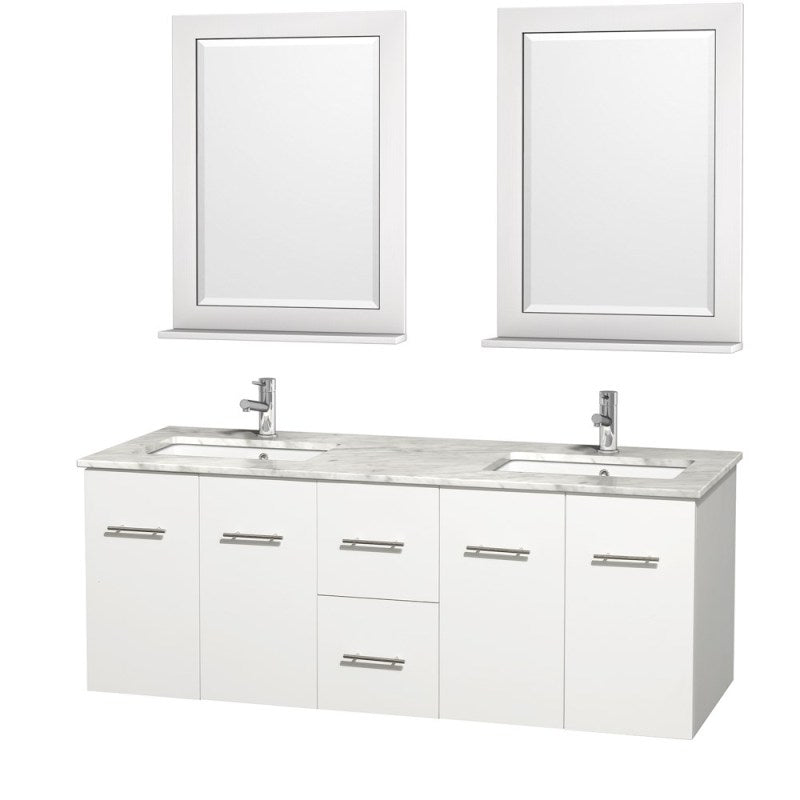 Wyndham Collection Centra 60" Double Bathroom Vanity for Undermount Sinks - Matte White WC-WHE009-60-DBL-VAN-WHT- 3