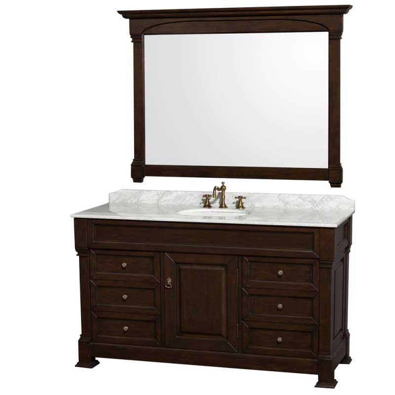Wyndham Collection Andover 60" Traditional Bathroom Vanity Set - Dark Cherry WC-TS60-DKCH