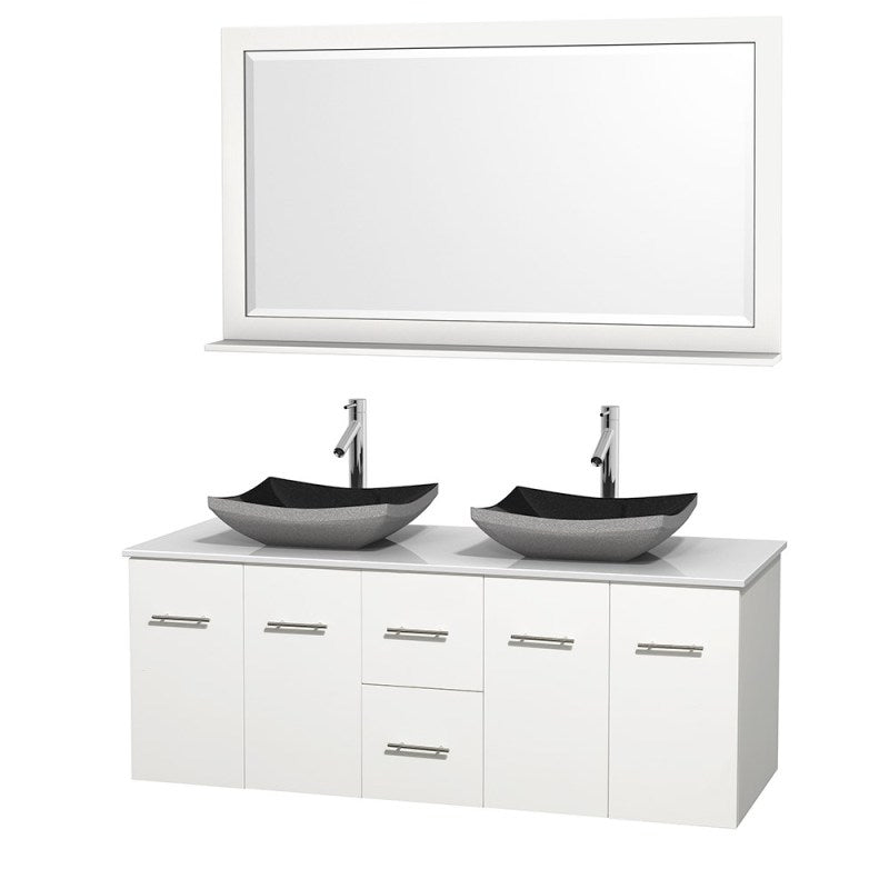 Wyndham Collection Centra 60" Double Bathroom Vanity Set for Vessel Sinks - Matte White WC-WHE009-60-DBL-VAN-WHT 5
