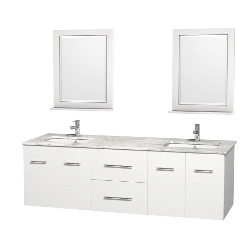 Wyndham Collection Centra 72" Double Bathroom Vanity for Undermount Sinks - Matte White WC-WHE009-72-DBL-VAN-WHT- 2