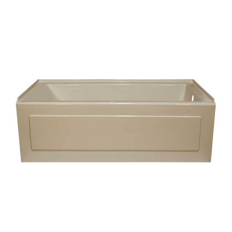 Lyons Industries Linear 5 ft. Right Drain Heated Soaking Tub in Almond