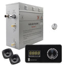 Superior Encore Steam Generator by Steam Planet, Self-Draining Bluetooth Capable Steam Shower Kit, Horizontal Digital Keypad in Black with Built-in Temperature Sensor, Upgraded Keypad Connection Cable, Aromatherapy Steam Head for Perfect Steam