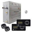 Superior Encore Steam Generator by Steam Planet, Self-Draining Bluetooth Capable Steam Shower Kit, Horizontal Digital Keypad in Black with Built-in Temperature Sensor, Upgraded Keypad Connection Cable, Aromatherapy Steam Head for Perfect Steam