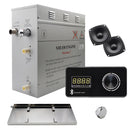 Superior Encore Steam Generator by Steam Planet, Self-Draining Bluetooth Capable Steam Shower Kit, Horizontal Digital Keypad in Black with Built-in Temperature Sensor, Upgraded Keypad Connection Cable, Aromatherapy Steam Head for Perfect Steam