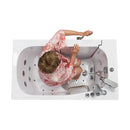 Ella Mobile 26"x45 Acrylic Air and Hydro Massage Walk-In Bathtub with Left Outward Swing Door, 2 Piece Fast Fill Faucet, 2"  Drain 6