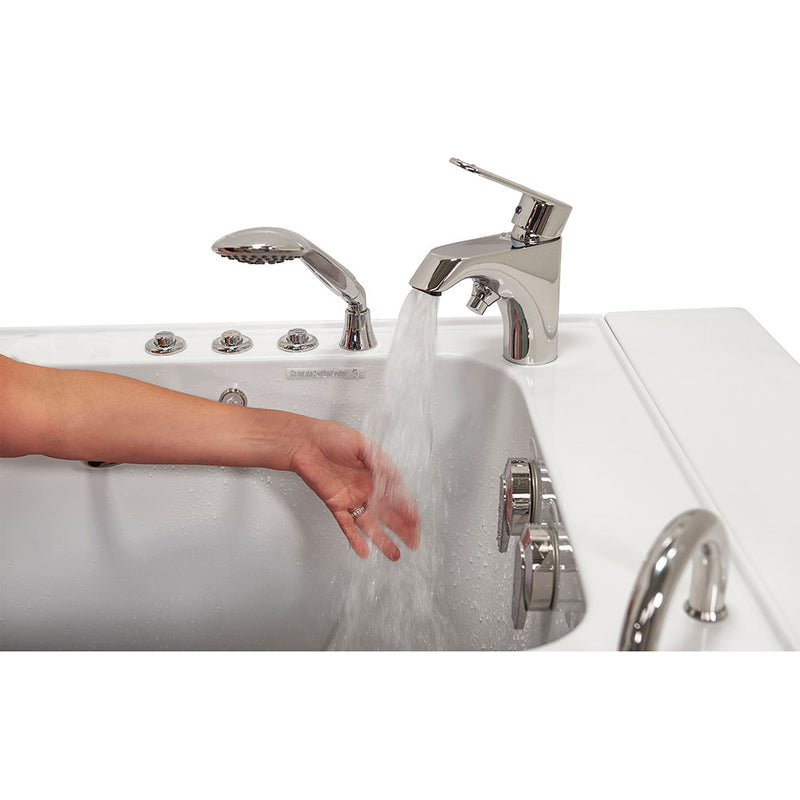 Ella Capri 30"x52" Acrylic Air and Hydro Massage Walk-In Bathtub with Right Outward Swing Door, 2 Piece Fast Fill Faucet, 2" Dual Drain 6