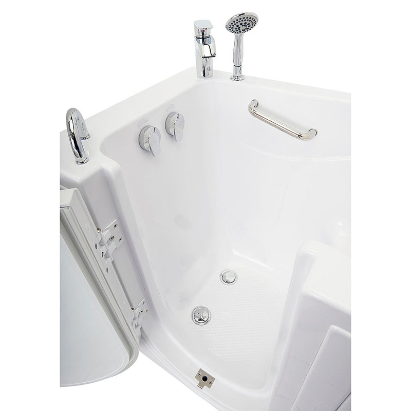 Ella Capri 30"x52" Acrylic Soaking Walk-In-Bathtub, Left Outward Swing Door, Heated Seat,  2 Piece Fast Fill Faucet, 2" Dual Drain 5