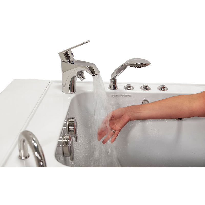Ella Capri 30"x52" Acrylic Air and Hydro Massage Walk-In Bathtub with Left Outward Swing Door, 2 Piece Fast Fill Faucet, 2" Dual Drain 6