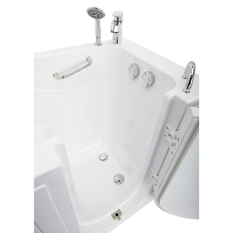 Ella Capri 30"x52" Acrylic Soaking Walk-In-Bathtub, Right Outward Swing Door, Heated Seat,  2 Piece Fast Fill Faucet, 2" Dual Drain 5