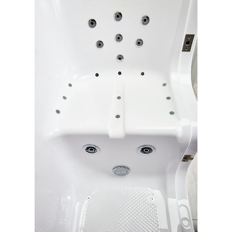 Ella Wheelchair Transfer 32"x52" Acrylic Air and Hydro Massage Walk-In Bathtub with Left Outward Swing Door, 5 Piece Fast Fill Faucet, 2" Dual Drain 6