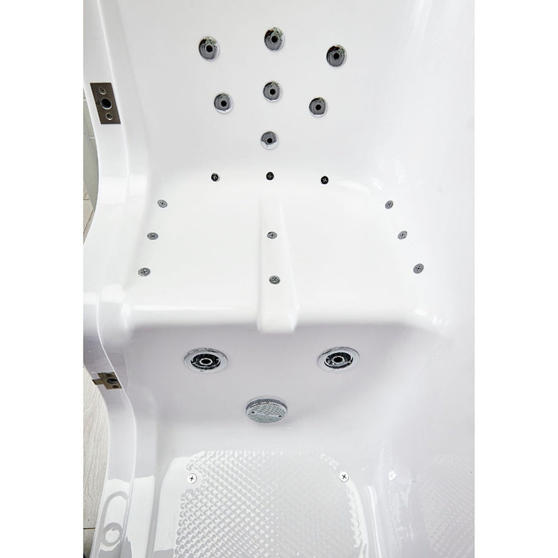Ella Wheelchair Transfer 30"x52" Acrylic Air and Hydro Massage Walk-In Bathtub with Right Outward Swing Door, 5 Piece Fast Fill Faucet, 2" Dual Drain 6