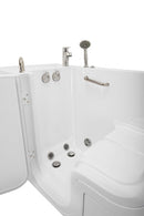 Ella Wheelchair Transfer 30"x52" Acrylic Hydro Massage Walk-In Bathtub with Left Outward Swing Door, 2 Piece Fast Fill Faucet, 2" Dual Drain 6