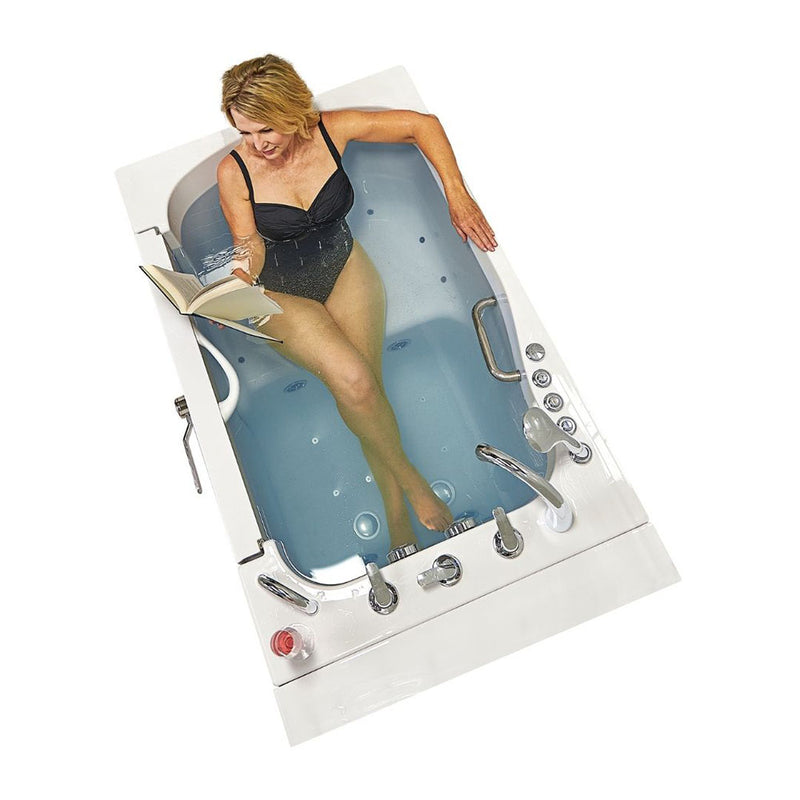 Ella Wheelchair Transfer 36"x55" Acrylic Air and Hydro Massage Walk-In Bathtub with Right Outward Swing Door, 5 Piece Fast Fill Faucet, 2" Dual Drain 6