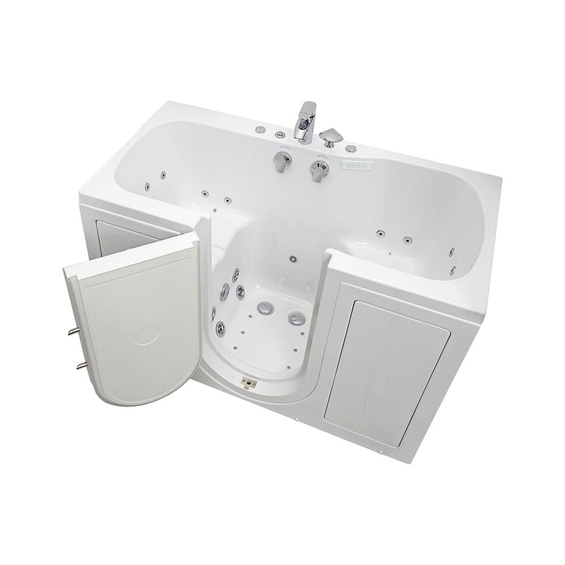 Ella Tub4Two 32"x60" Hydro + Air Massage w/ Independent Foot Massage Acrylic Two Seat Walk in Tub, Left Outswing Door, 2 Piece Fast Fill Faucet, 2" Dual Drains 6