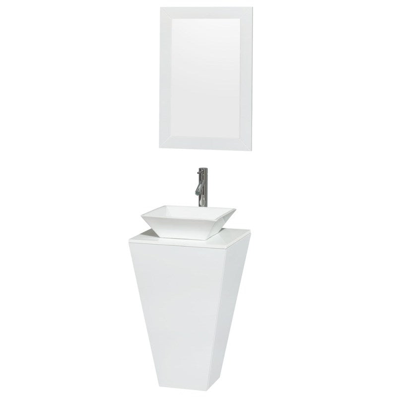 Wyndham Collection Esprit Bathroom Pedestal Vanity Set - Glossy White WC-CS004-20-WHT 2