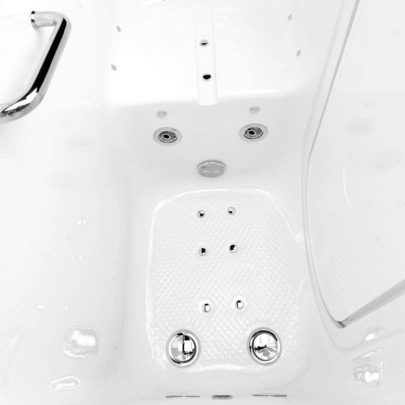 Ella's Bubbles OA2660D-R-HB Lounger Air and Hydro Massage Acrylic Walk-in Bathtub, Right Outward Swing Door, Ella 5pc. Fast-Fill Faucet, Dual 2" Drains, 27" x 60" x 43", White 3