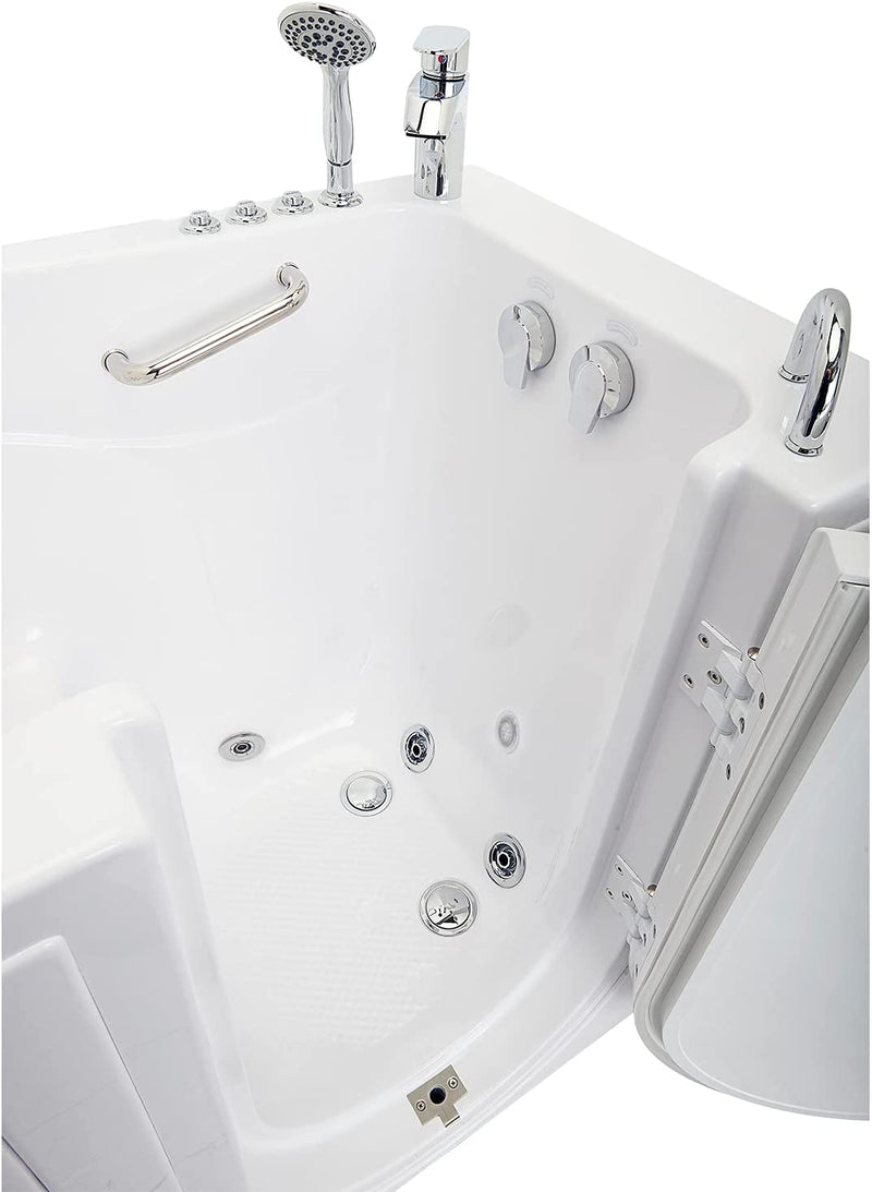 Capri Acrylic Hydro+Microbubble Massage Walk-In Tub, Outward Swing Door, Fast Fill Faucet, Right 2" Dual Drain 6