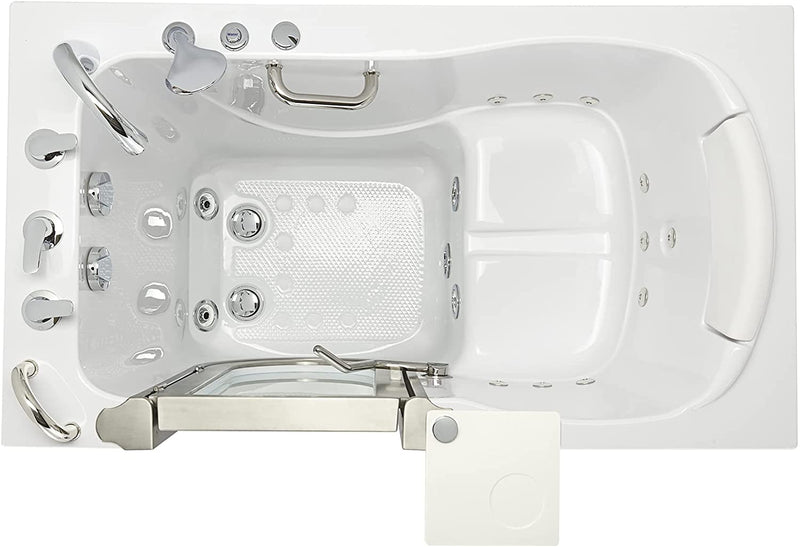 Ella's Bubbles HH3117-HB Royal Hydro Massage Acrylic Walk-In Bathtub with Heated Seat, Left Inward Swing Door, Ella 5pc. Fast-Fill Faucet, Dual 2" Drains, 32"x 52", White 6