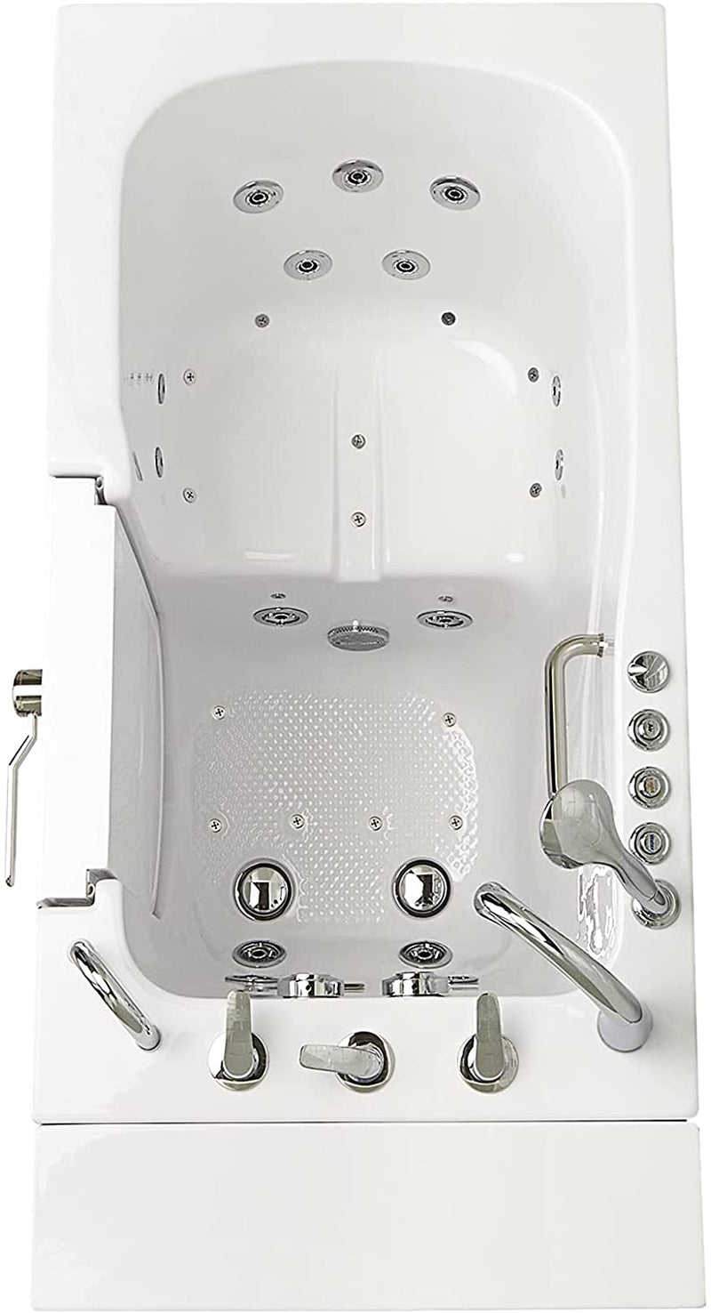 Ella's Bubbles OA3052D-R-D Capri Air and Hydro Massage Acrylic Walk-In Bathtub with Right Outward Swing Door, Digital Control, Thermostatic Faucet, Dual 2" Drains, 30"x52", White 9