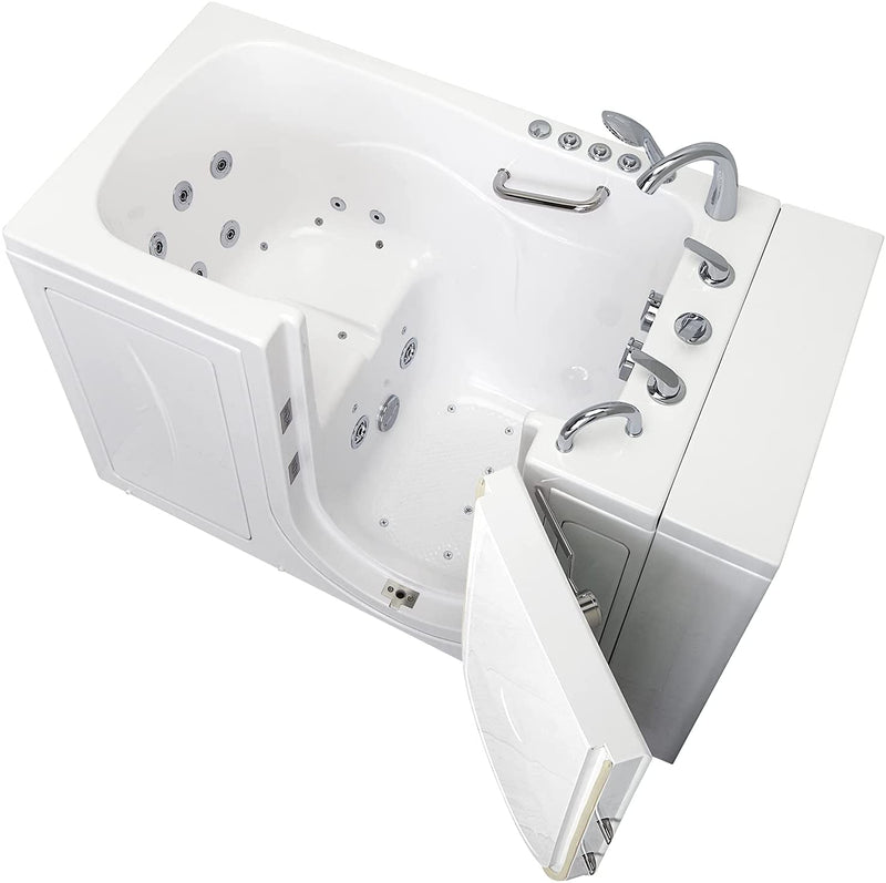 Ella's Bubbles OA3052D-R-D Capri Air and Hydro Massage Acrylic Walk-In Bathtub with Right Outward Swing Door, Digital Control, Thermostatic Faucet, Dual 2" Drains, 30"x52", White 11
