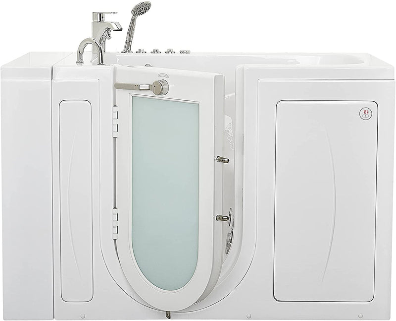 Ellas Bubbles Ella Capri 30"x52" Acrylic Air and Hydro Massage and Heated Seat Walk-In Bathtub with Left Outward Swing Door, 2 Piece Fast Fill Faucet, 2" Dual Drain,White,OA3052DH2P-L 11