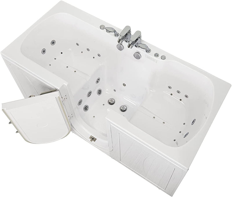 Ella's Bubbles O2SA3260DM-R Tub4Two Air and Hydro Massage, Microbubble Acrylic Walk-in Tub with Right Outward Swing Door, Thermostatic Faucet, Dual 2" Drains, 32" x 60" x 42", White 4