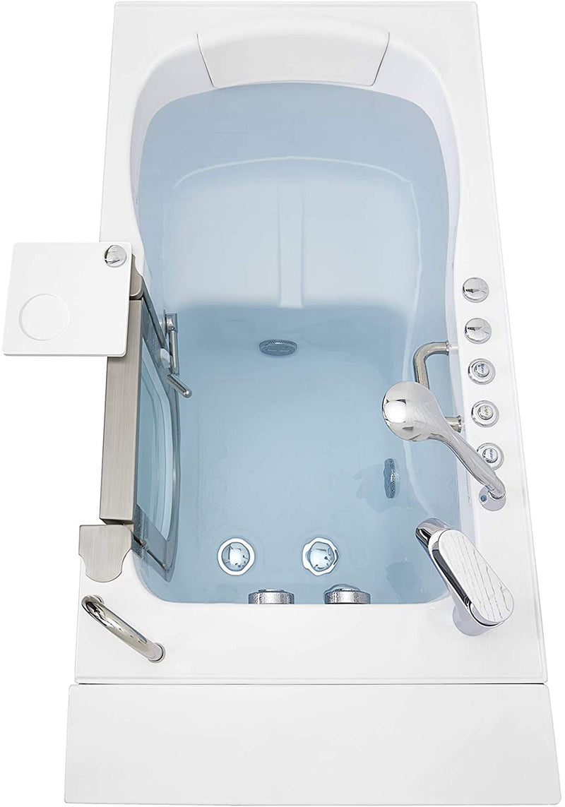 Royal Acrylic Microbubble+Heated Seat Walk-In Bathtub, Inward Swing Door, 2 Piece Fast Fill Faucet, Right 2" Dual Drain 4