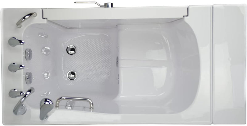 Ella's Bubbles OLA3252-R-HB Transfer32 Soaking Walk-In Bathtub with Right Outward Swing Door, Ella 5pc. Fast-Fill Faucet, Dual 2" Drains, White 5