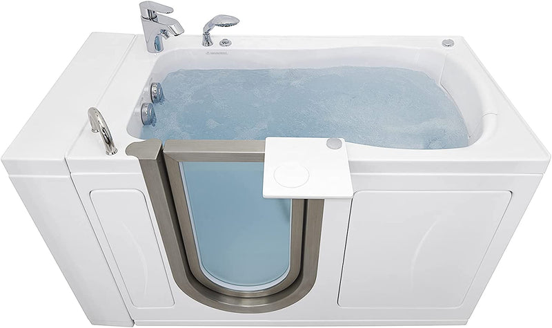 Ellas Bubbles Elite Acrylic Hydro Massage+Heated Seat Walk-In Tub, Inward Swing Door, Fast Fill Faucet, Left 2" Dual Drain, White (HH31072P) 8