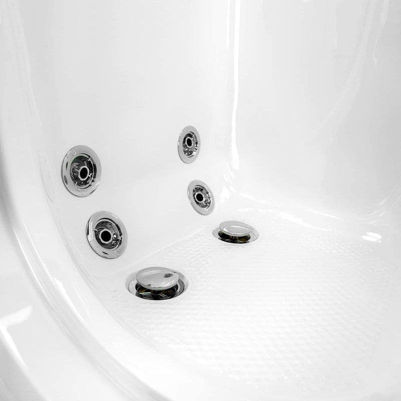 Ella's Bubbles OA3052HH-HB-L Capri Hydro Massage Acrylic Walk-In Bathtub, Left Outswing Door, Ella 5pc. Fast-Fill Faucet, Heated Seat, Dual 2" Drains, 30"x 52", White 6