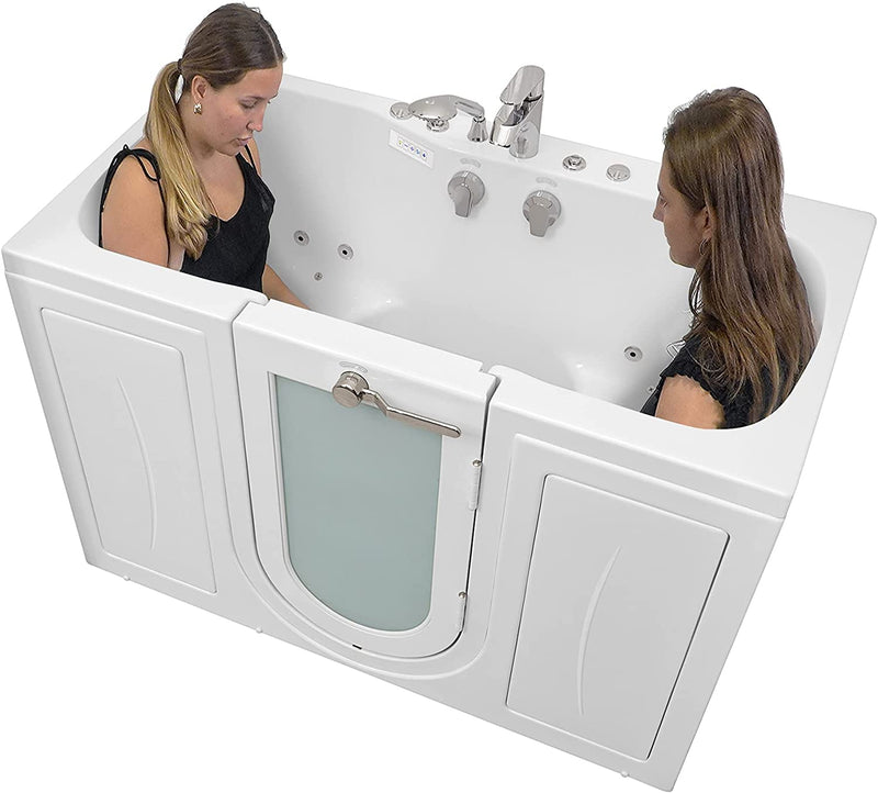 Ella's Bubbles O2SA3260DM-HB-R Tub4Two Air and Hydro, Microbubble Acrylic Massage Walk-in Tub with Right Outward Swing Door, Ella 5pc. Fast-Fill Faucet, Dual 2" Drains, 32" x 60" x 42", White 8
