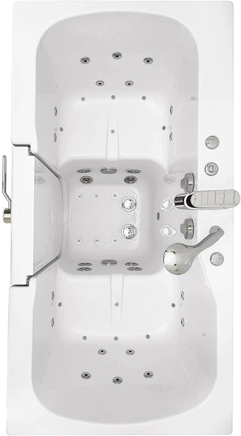 Ella's Bubbles O2SA3260HH-HB-R Tub4Two Hydro Massage Acrylic Walk-In Tub with Heated Seat, Right Outward Swing Door, Ella 5pc. Fast-Fill Faucet, Dual 2" Drains, 32" x 60" x 42", White 3